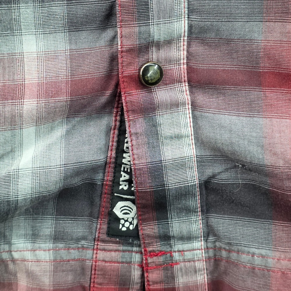 Mountain Hardwear Mens Red Plaid Western Snap Short Sleeve Shirt OM4664 Large - Picture 4 of 9
